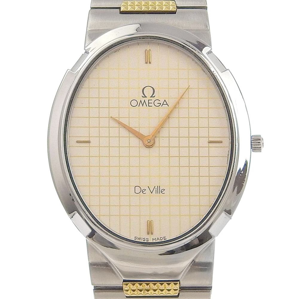 Omega DeVille Men's Wrist Watch, Swiss-Made Quartz, Silver/Gold Stainless Steel
