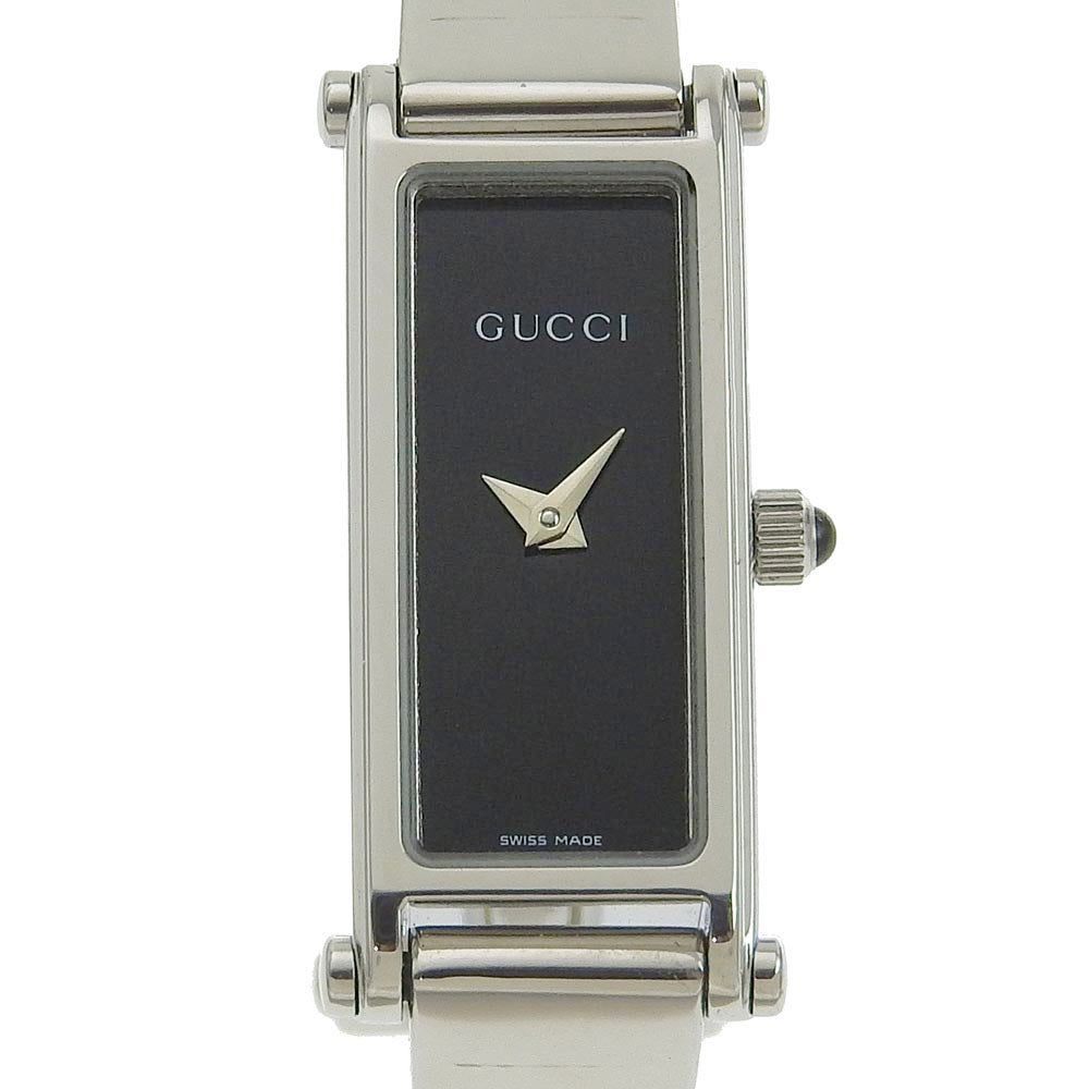 Gucci Women's Quartz Analogue Watch 1500L in Stainless Steel with Black Dial - Pre-loved A-Rank 1500L