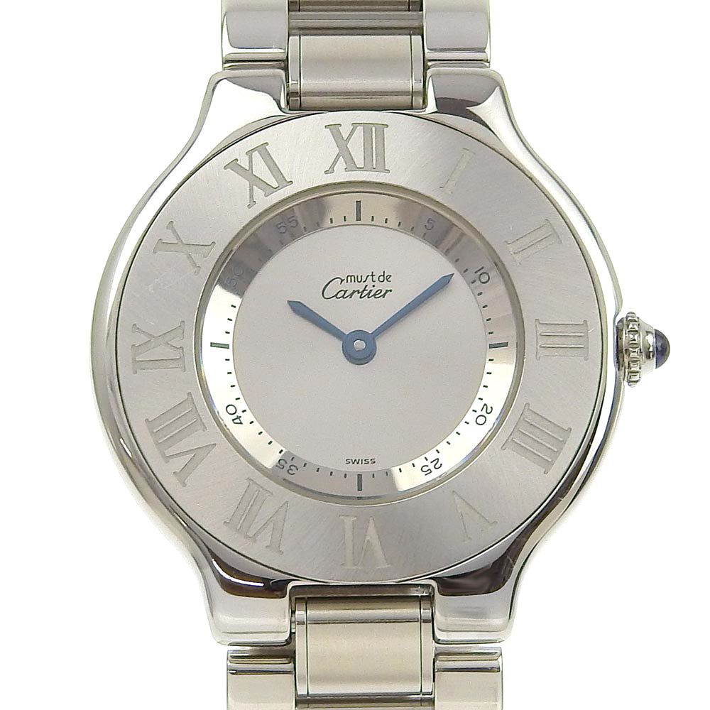 Cartier Must 21 Ladies Quartz Wristwatch in Stainless Steel with Silver Dial [Pre-owned, A-Rank] 1330.0