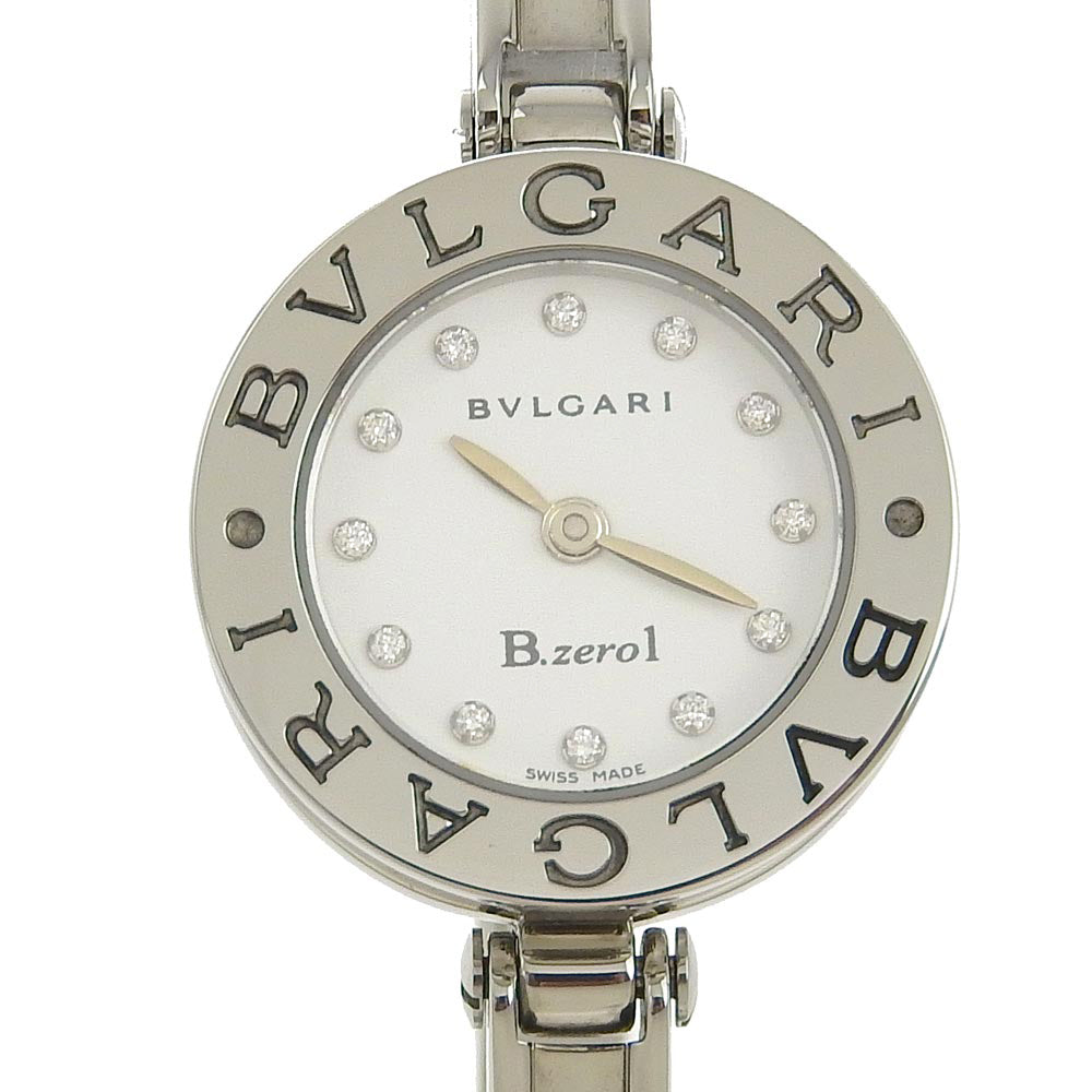 Bulgari B-zero1 Ladies Wristwatch with 10P Diamond, White Dial in Stainless Steel [Pre-owned] BZ22S