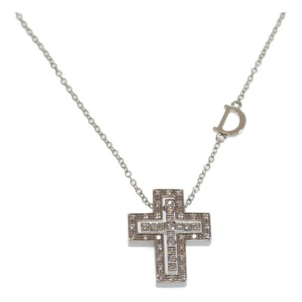 Damiani K18 White Gold Belle Epoch XXS Necklace with Diamond Cross, Jewelry for Women