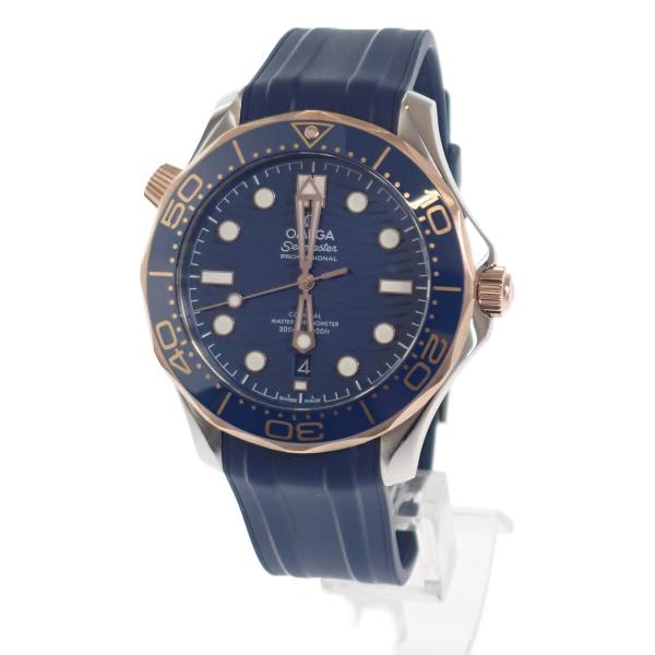 OMEGA Seamaster Diver 300m Men's Stainless Steel/K18 Sedona Gold Blue-face Watch 210.22.42.20.03.002 210.22.42.20.03.002