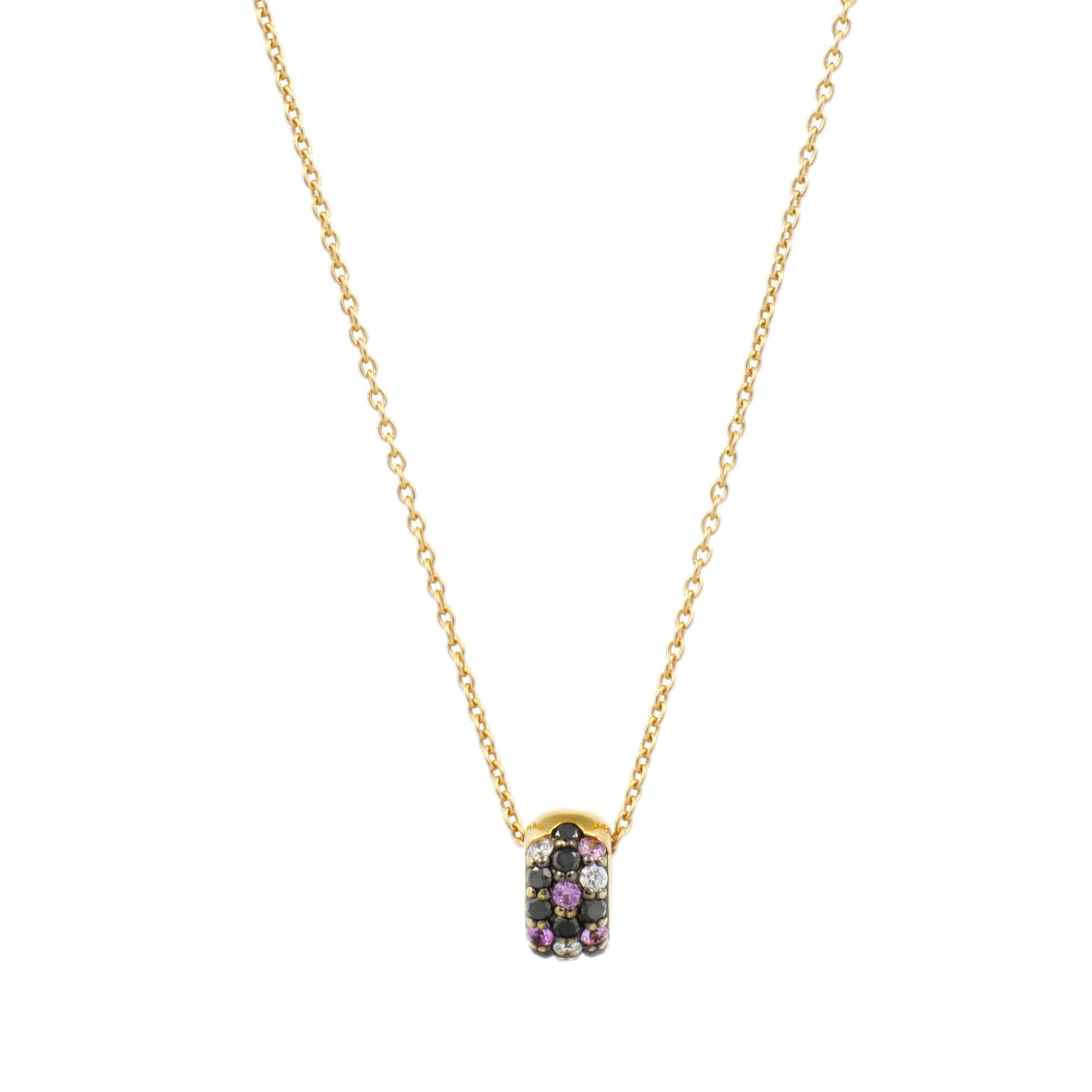 [LuxUness]  PonteVecchio Eterno Rotondo Necklace in K18 Yellow Gold with 0.02ct D, 0.04ct S & 0.10ct Black Diamond, Ladies' - Used in Excellent condition