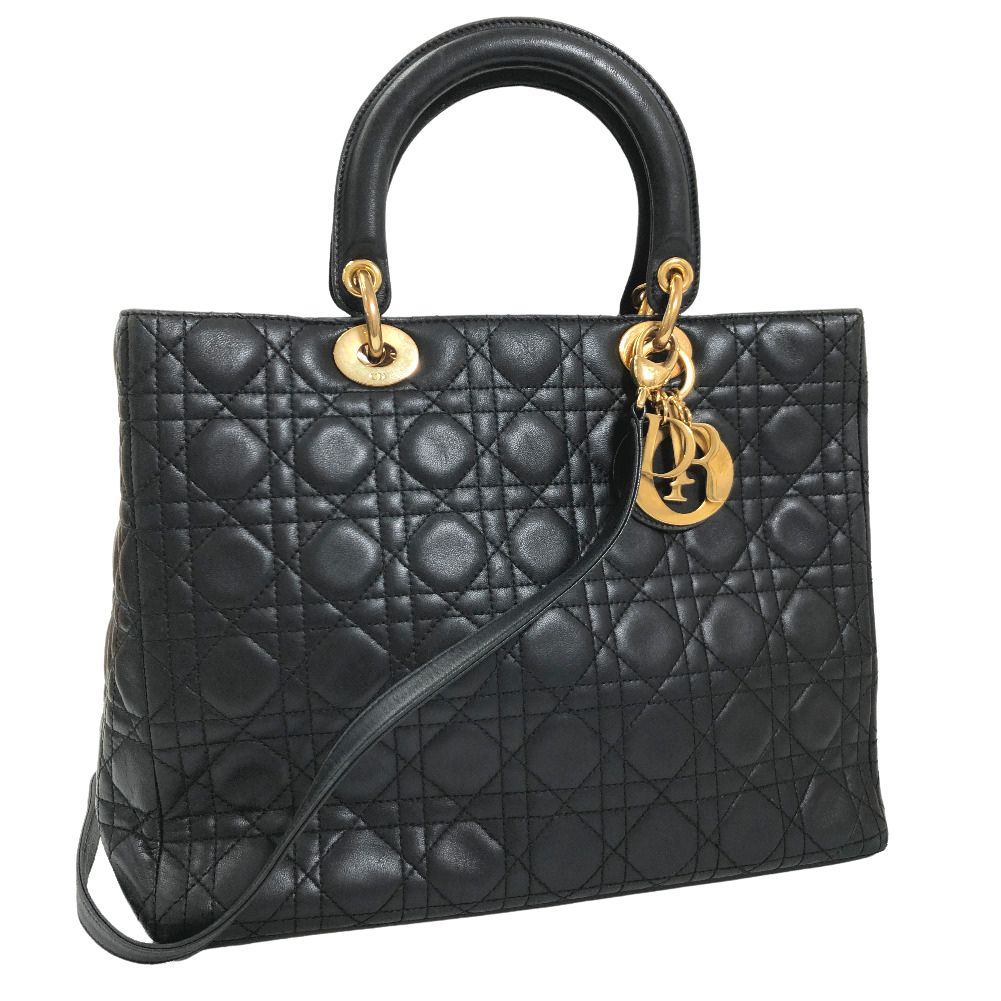 Large Cannage Leather Lady Dior CAL44560