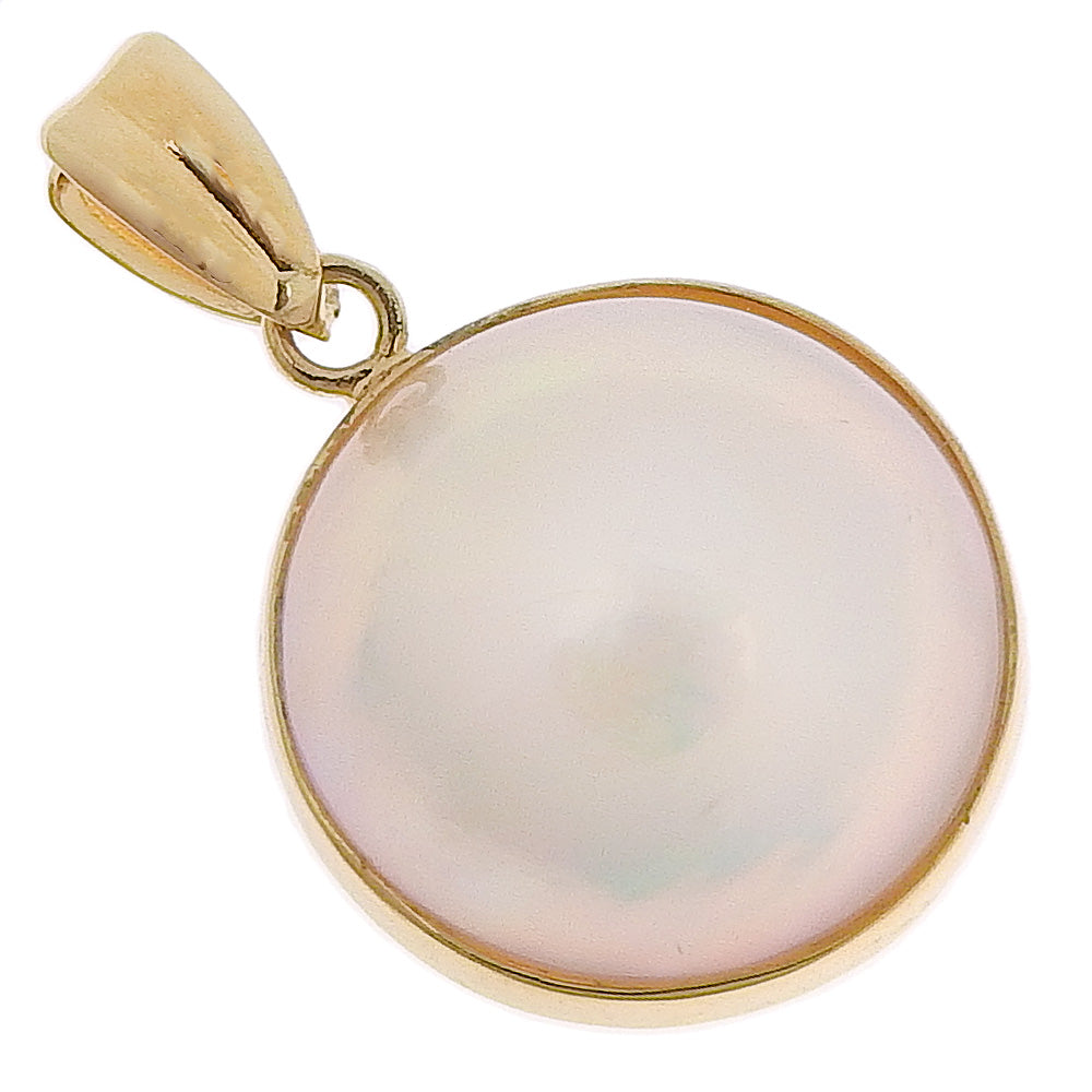 13.2mm Pearl Pendant Top for Ladies in K18 Yellow Gold and Pearls, Gold, A+ Rank Condition
