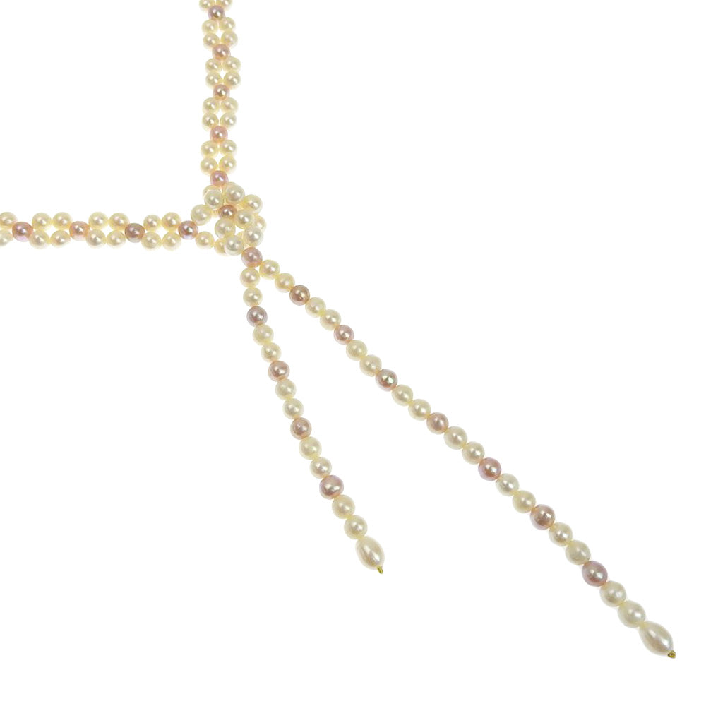 Lady's Lariat Necklace, featuring Real Pearls, Pre-owned, A-Rank
