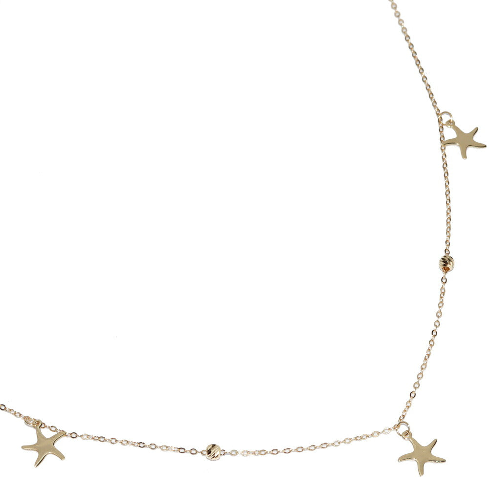 K18YG Starfish Star Pendant Necklace
