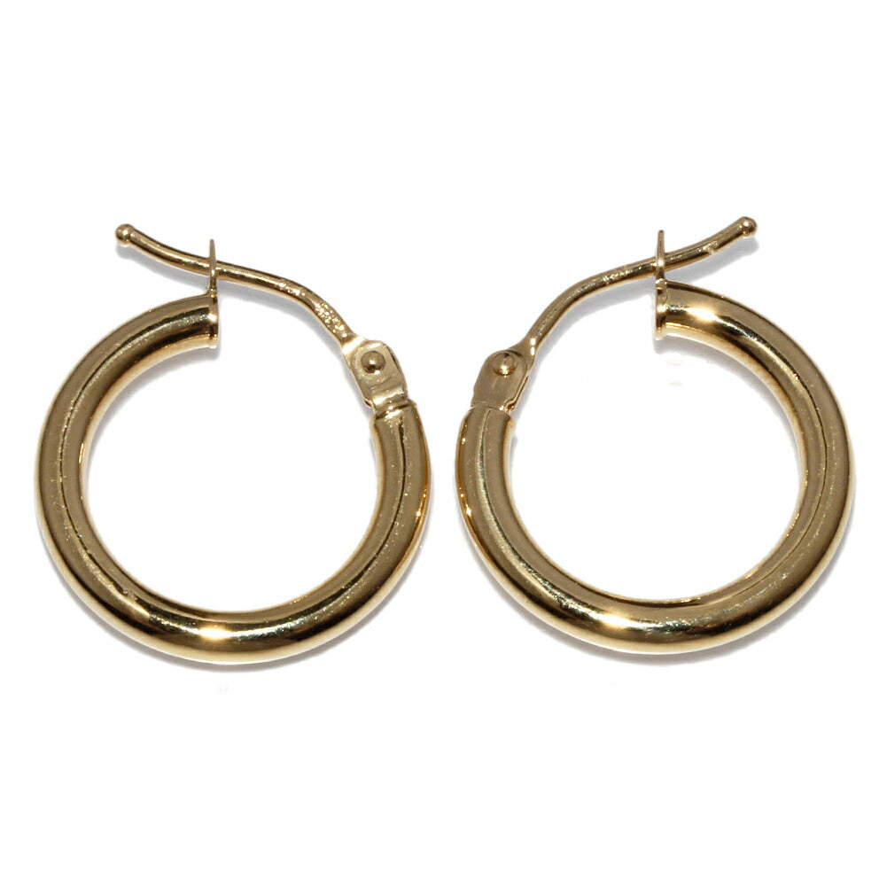 Classic Gold K18YG Hoop Earrings
