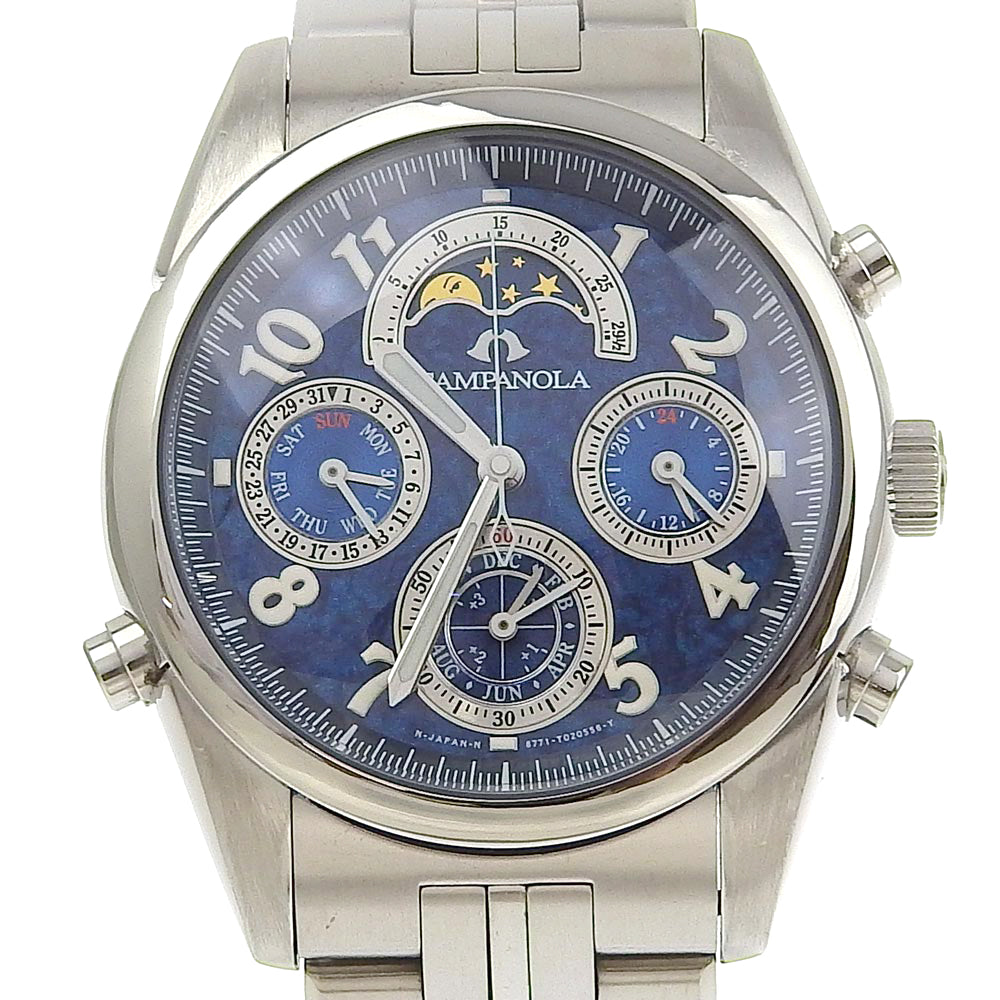Citizen Campanola Moonphase Stainless Steel Quartz Wristwatch, Men's - Used  6771-T010750-TA