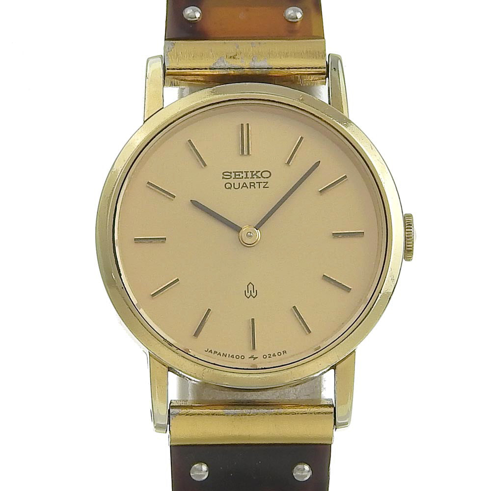 Seiko Women's Analog Quartz Watch in Brown, Made in Japan with Stainless Steel & Plastic【Used】 1400-0060