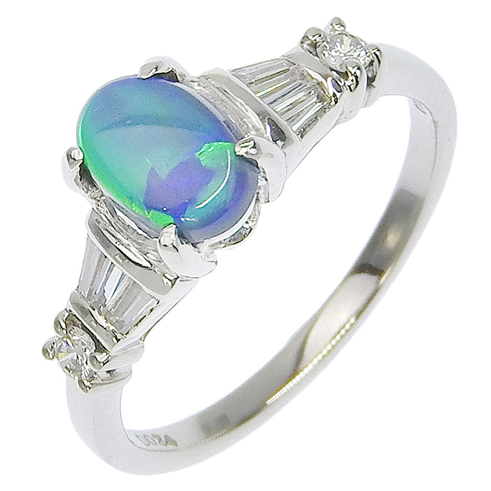 Size 12 Ring in Pt900 Platinum with Diamond and Opal (0.82/0.34) for Women - Pre-loved, A+ Rank