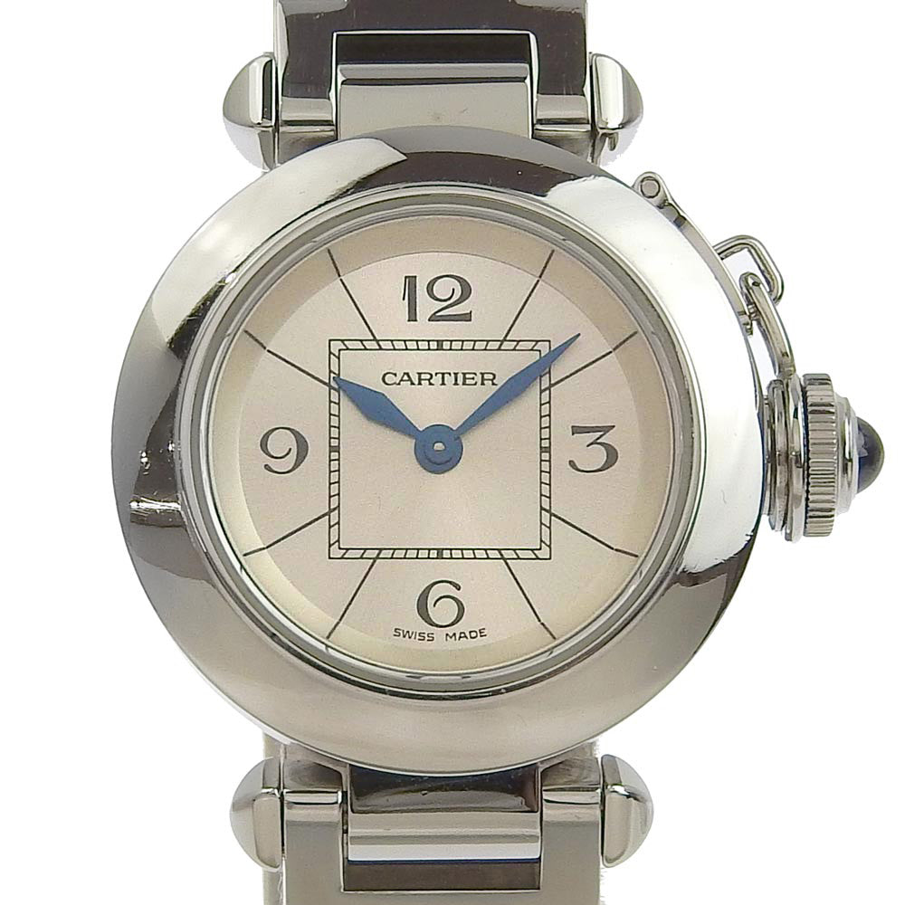 Cartier Miss Pasha Women's Watch W3140007 - Stainless Steel, Swiss Quartz, Silver Dial  W3140007