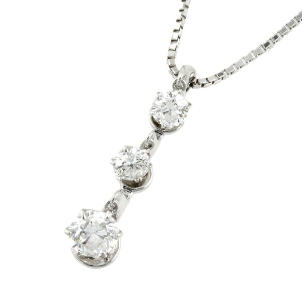 No Brand Platinum Necklace with 0.93ct Dancing Diamonds, PT900/PT850 - Ladies' Class