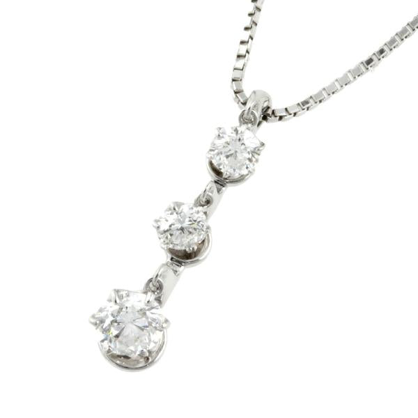 No Brand Platinum Necklace with 0.93ct Dancing Diamonds, PT900/PT850 - Ladies' Class in Excellent Condition