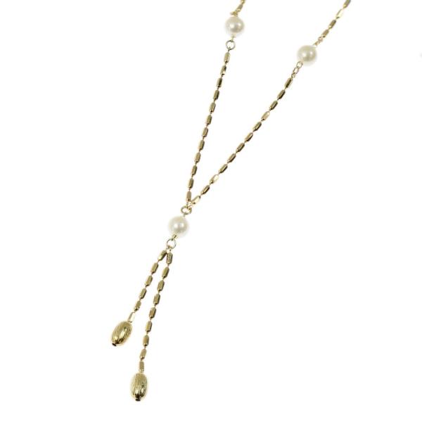 [LuxUness] 18k Gold Pearl Drop Pendant Necklace Metal Necklace in Excellent condition