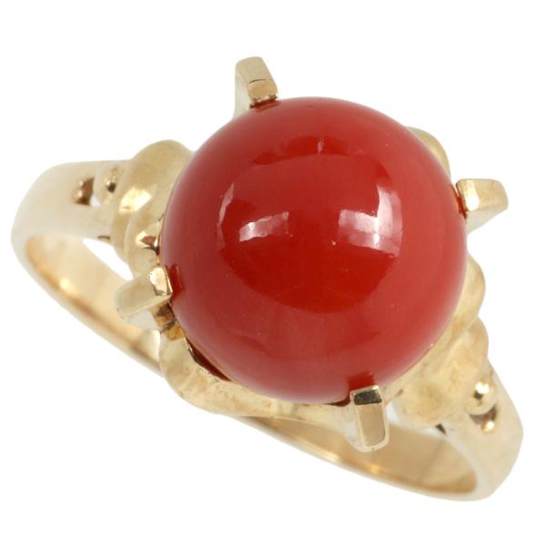 [LuxUness] 18k Gold Coral Ring Metal Ring in Excellent condition