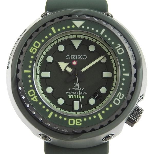 Seiko Prospex Marine Master Men's Watch in Green Ceramic, Stainless Steel, and Rubber - Preloved SBDX027 8L35 00V0
