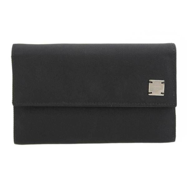Fendi Canvas Trifold Flap Wallet Canvas Long Wallet in Good condition