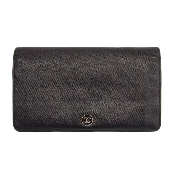 Chanel CC Button Bifold Wallet Leather Long Wallet A20904 in Good condition