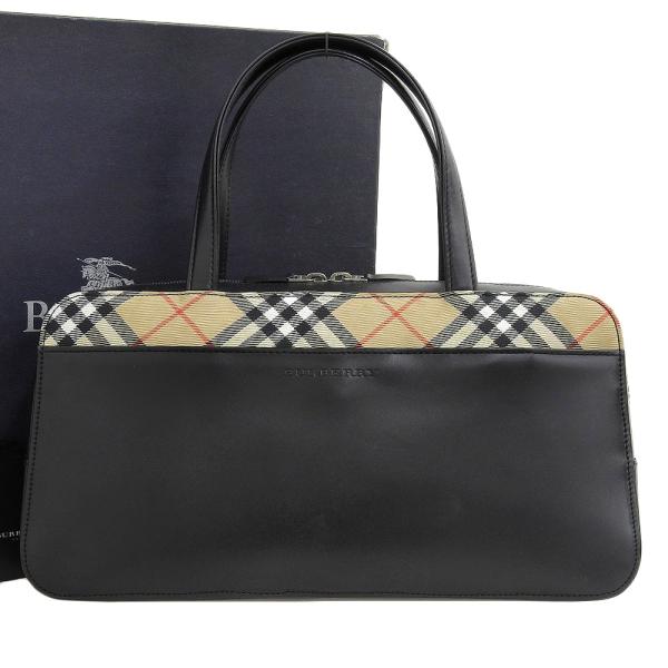 Burberry Leather Nova Check Handbag Leather Handbag in Excellent condition