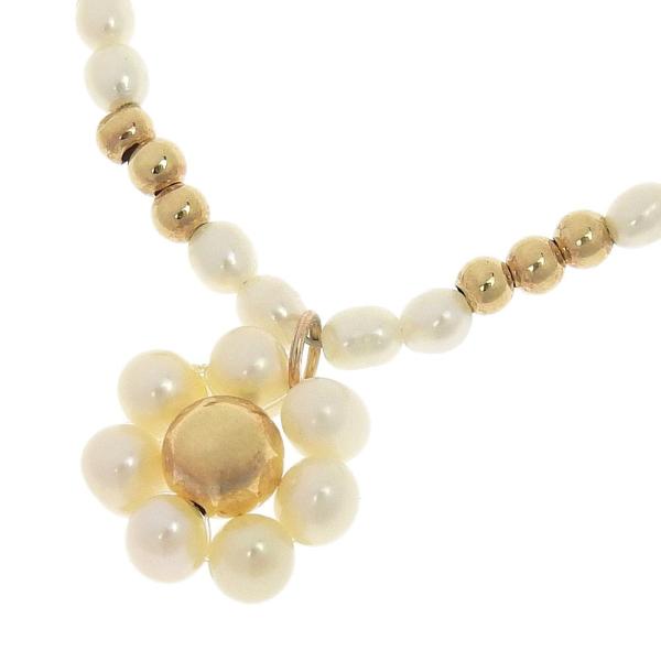 14k Gold Pearl Flower Necklace