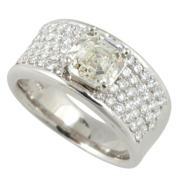 Women's Ring with 2.003ct Diamond and 0.88ct Melee Diamond in Platinum PT900, Size 12.5