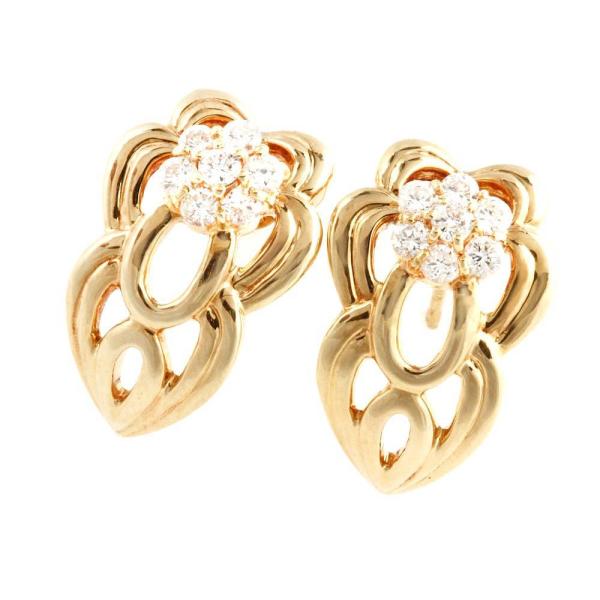 No Brand Earrings with Melee Diamonds in K18YG Gold for Ladies (Pre-owned)
