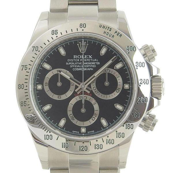 Rolex Daytona Men's Automatic Silver Watch with Black Dial 116520, Stainless Steel 116520.0