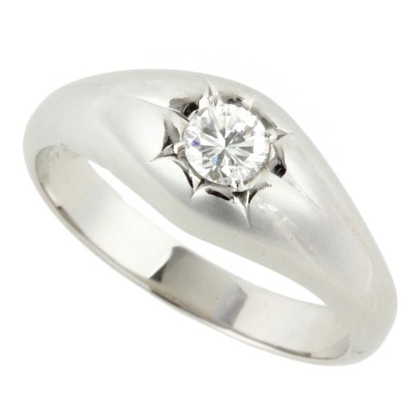 Single Diamond Ring with 0.26ct Diamond in Platinum - Size 15.5 For Men