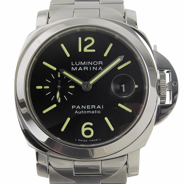 PANERAI Luminor Marina Men's Automatic Watch PAM00104 OP6763 in Stainless Steel with Black Display PAM00104 OP6763