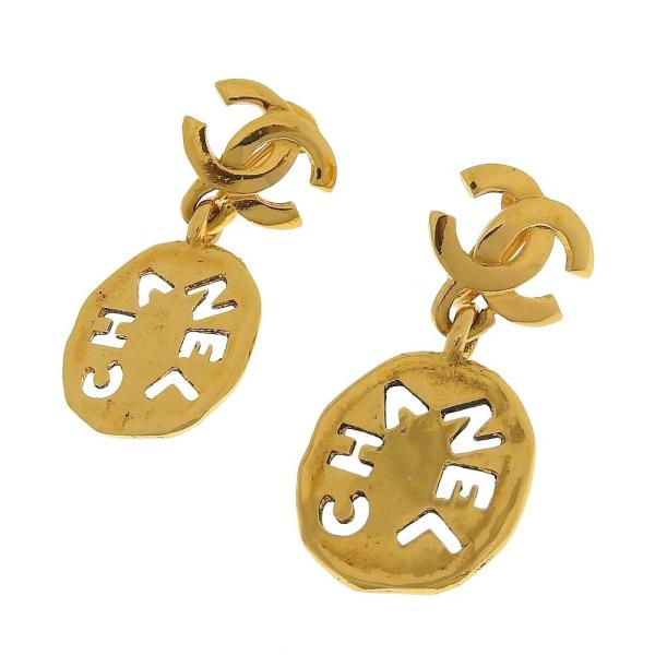 Chanel CC Cutout Logo Drop Earrings Metal Earrings in Excellent condition