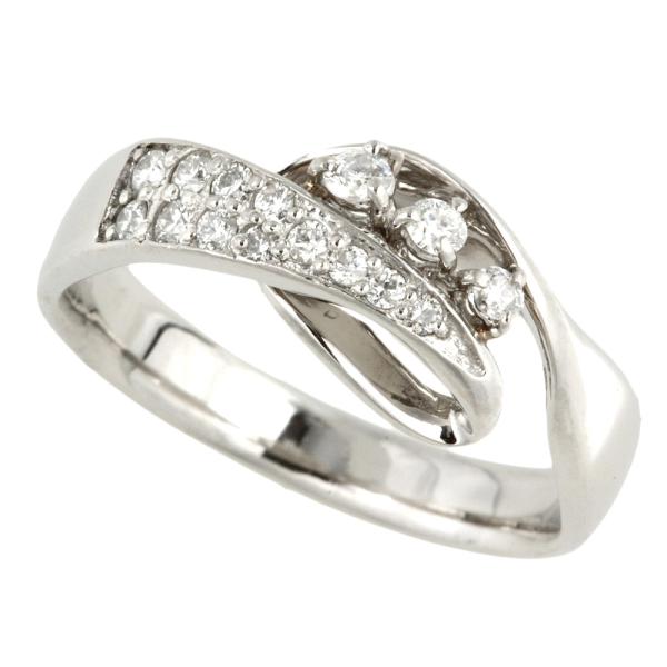 [LuxUness]  No Brand 0.25ct Melee Diamond Ring in Pt900 Platinum Size 13.5, Silver for Ladies (Pre-owned) in Excellent condition