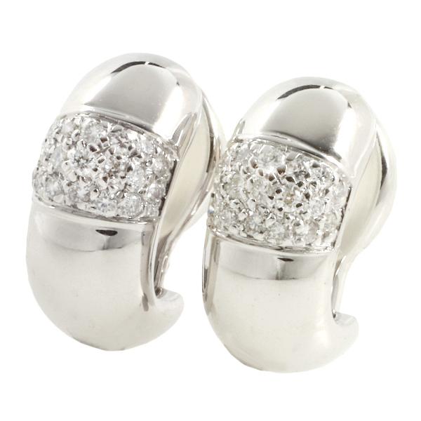 VAID ROMA Simple Earrings with K18 White Gold & 0.36ct Diamonds, Silver Women's - Preloved