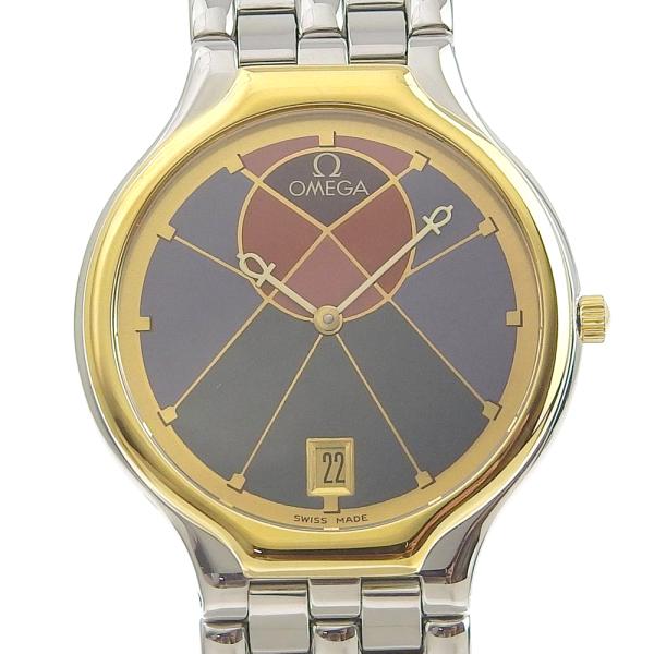 Other  Omega Symbol Pyramid Quartz Unisex Wristwatch, SS/K18 Yellow Gold, Silver, [Used] in Excellent condition