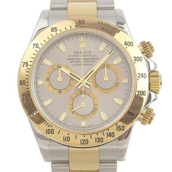 Rolex Cosmograph Daytona Men's Watch, Chronograph, Grey Display, Silver, Stainless Steel/18K Yellow Gold Material, Pre-owned 116523/ Z番