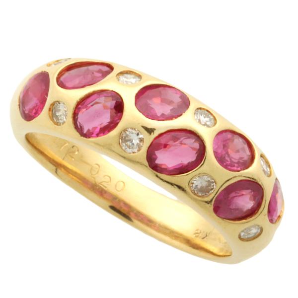 No Brand Ladies' Ring with Natural Corundum Ruby 1.72ct & Melee Diamond 0.20ct, Size 11 in K18 Yellow Gold