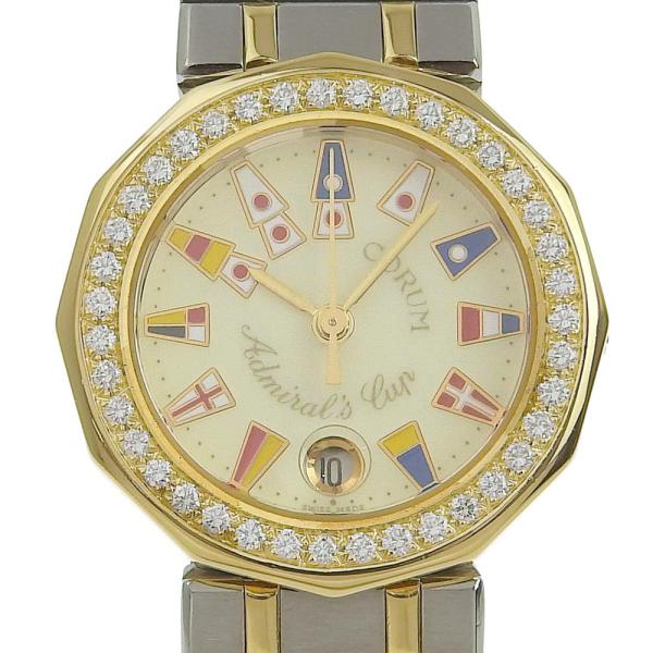 CORUM Admiral's Cup Quartz Women's Watch with Bezel Diamond, Model 39 912 28 V52, in K18 Yellow Gold, Stainless Steel and Diamond - Rare 	39 912 28 V52