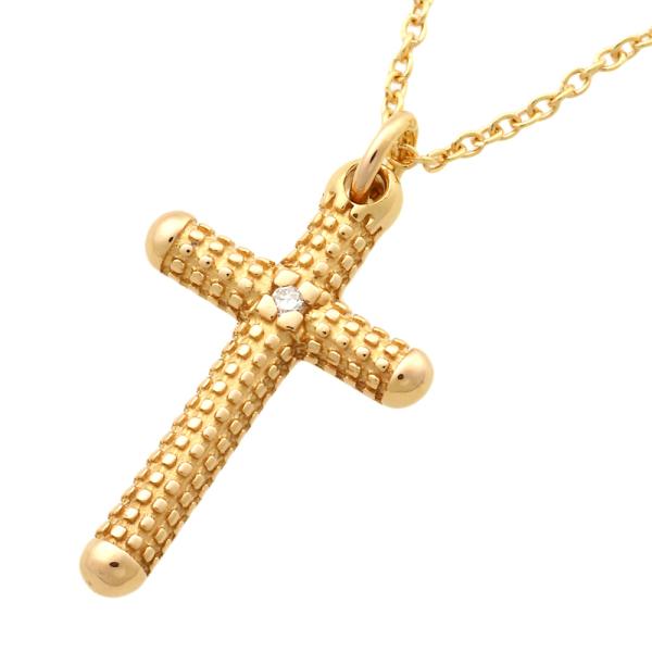 [LuxUness] 18K Diamond Cross Pendant Necklace  Metal Necklace in Excellent condition