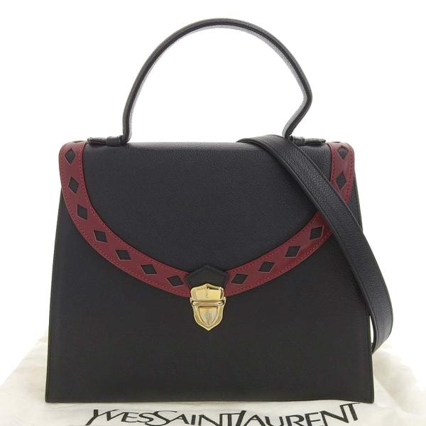 Yves Saint Laurent Diamond Cut Leather Handbag Leather Handbag in Excellent condition
