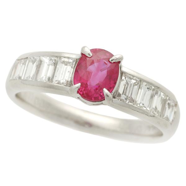 [LuxUness]  0.88ct Pink Sapphire and 0.87ct Melee Diamond Ring in PT900 Platinum in Excellent condition