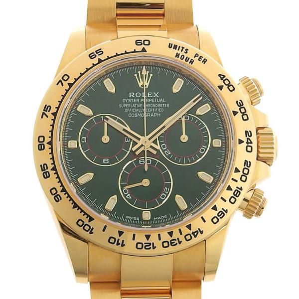 Rolex Daytona Men's Automatic Gold Watch with Green Dial 116508, Made of 18K Yellow Gold 116508.0