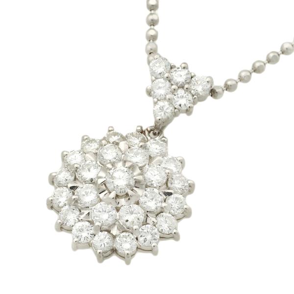 No Brand Luxurious 2ct Diamond Necklace in Platinum PT850/PT900 - Ladies' Elegance