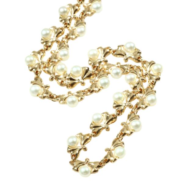 Women's 18K Yellow Gold Necklace with Pearls (Approximately 4.1-4.3mm x33)
