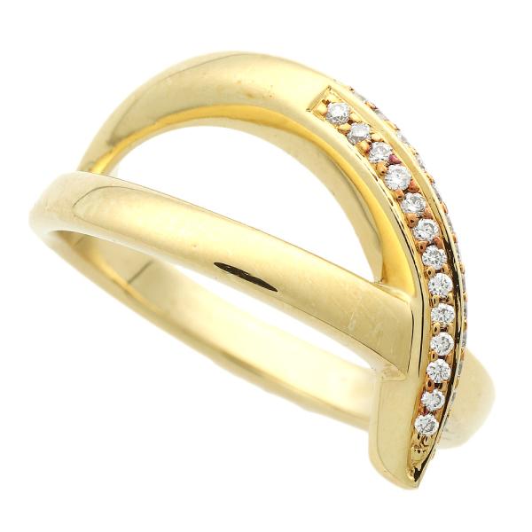 [LuxUness]  CESTA DI KARATI, Women's Gold Ring, 0.10ct Diamonds, Material in Excellent condition
