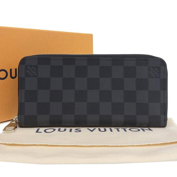 Louis Vuitton Damier Graphite Vertical Zippy Wallet  Canvas Long Wallet N63095 in Excellent condition