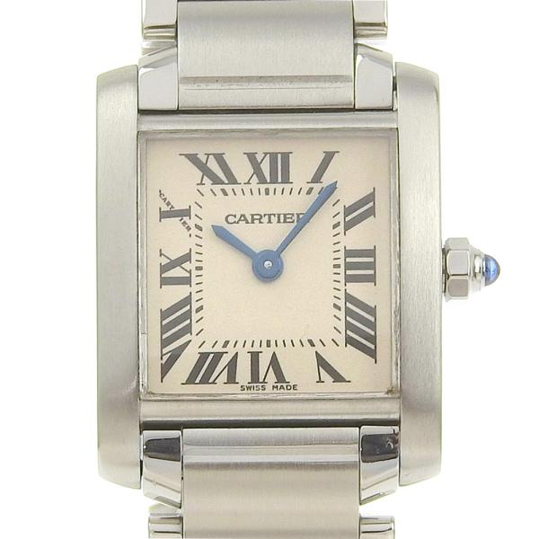 Cartier Tank Francaise SM Ladies Silver Wristwatch W51008Q3
