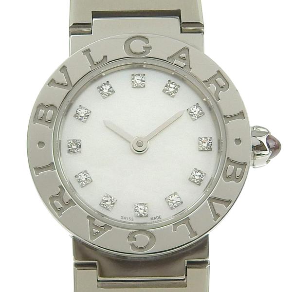 BVLGARI Women's Bvlgari Bvlgari Watch with 12P Diamond & Mother of Pearl Shell Dial, Stainless Steel, Silver BB23S 103095