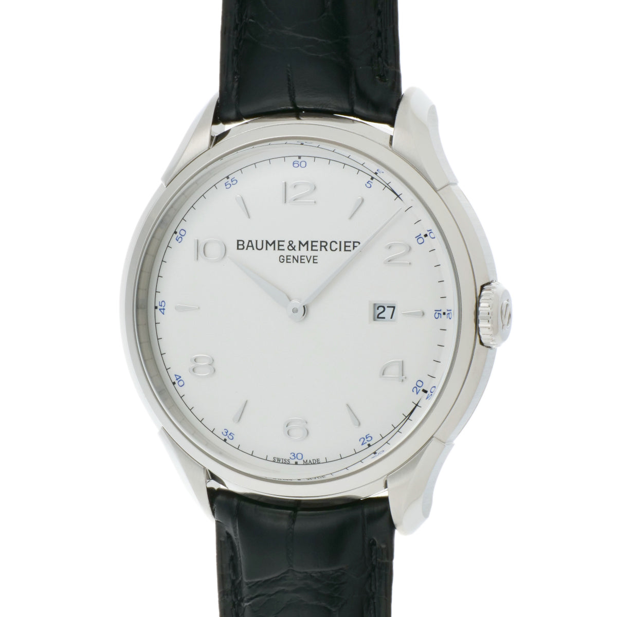 Other  Baume & Mercier Clifton M0A10419 Men's Quartz Watch, Stainless Steel/Leather, Silver in Good condition