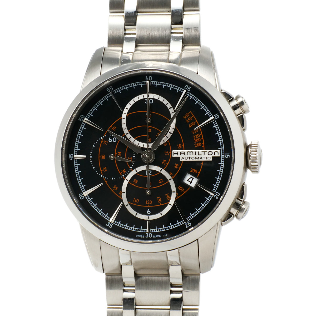 Hamilton  Hamilton Railroad H40656131 Men's Chronograph Watch with Black Dial, Stainless Steel Silver H40656131 in Good condition