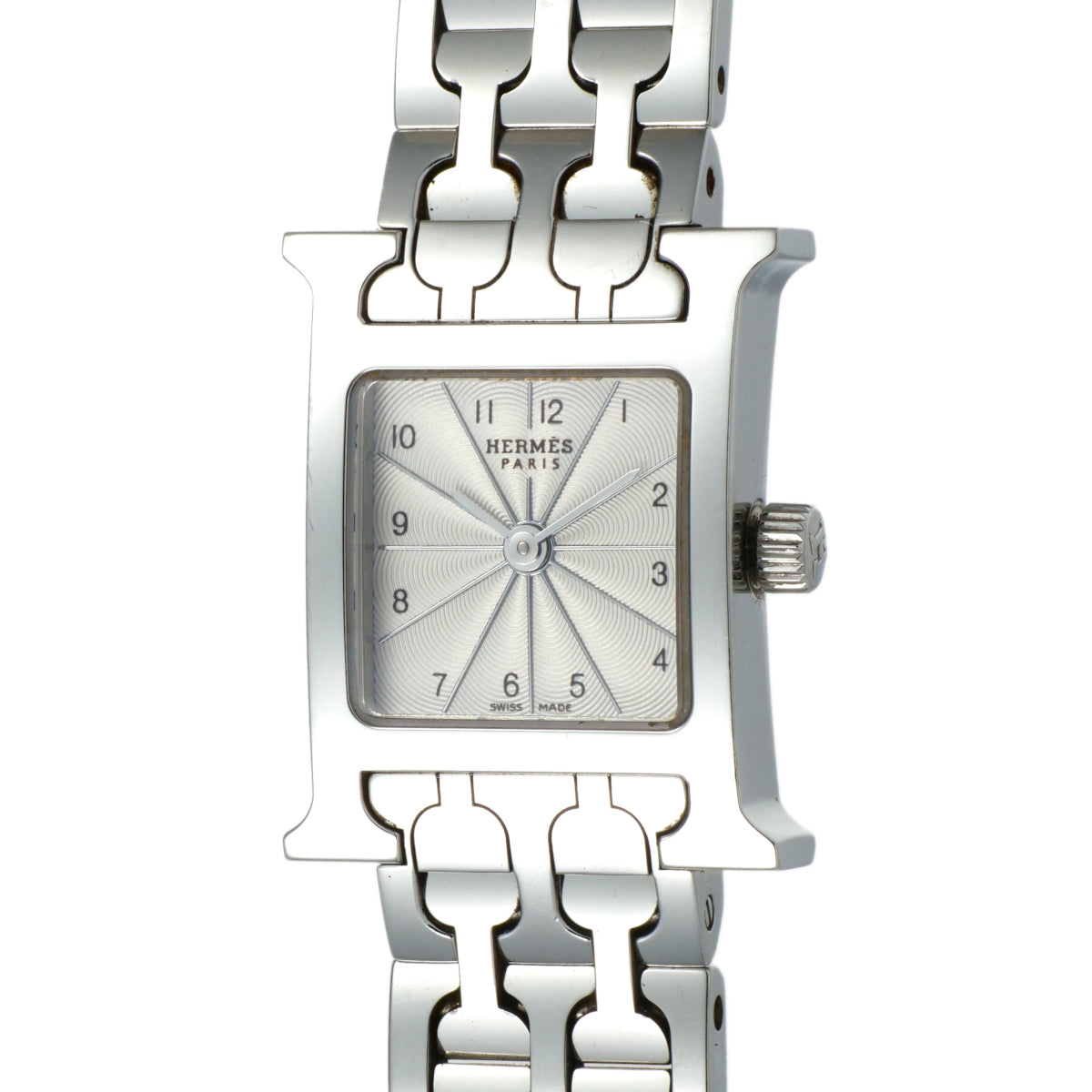 Hermes H Watch Women's Stainless Steel Silver Wristwatch with Silver Dial, HH1.110 HH1.110